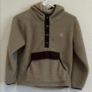 Carhartt Hooded Sherpa Fleece pullover, small (8-10)